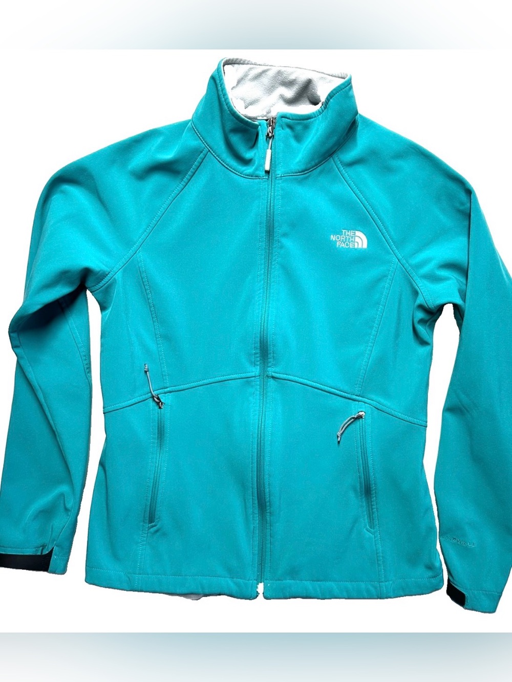 The North Face WindWall Softshell Jacket Womens M Teal Fleece Lined Full Zip